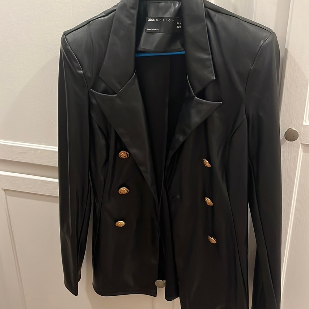 Asos leather blazer